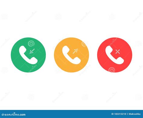 Set Incoming Outgoing Missed Call Phone Icon Answer And Decline