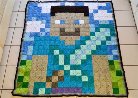 Minecraft Steve Pattern Crochet Pinterest Minecraft Blanket