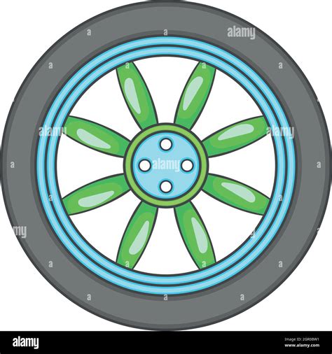 Car Wheel Icon In Cartoon Style Stock Vector Image Art Alamy