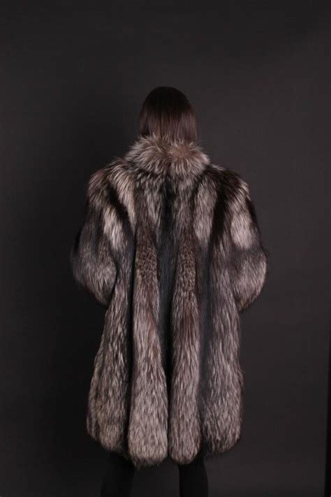 PELISSE MANTEAU FOURRURE RENARD SILVER FOX FUR COAT PELLICCIA VOLPE