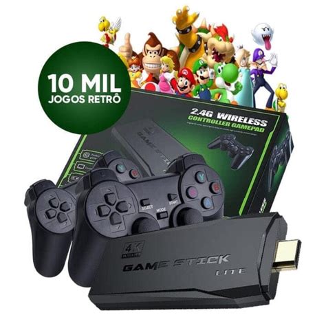 Video Game Stick Original K Mil Jogos Controles Sem Fio Console