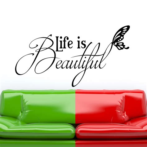 Vinilo Life Is Beautiful Adhesivos Vinilo Cita Ingl S Ambiance Sticker