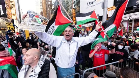 Times Square Dividido Protestas Pro Palestina Y Pro Israel Se