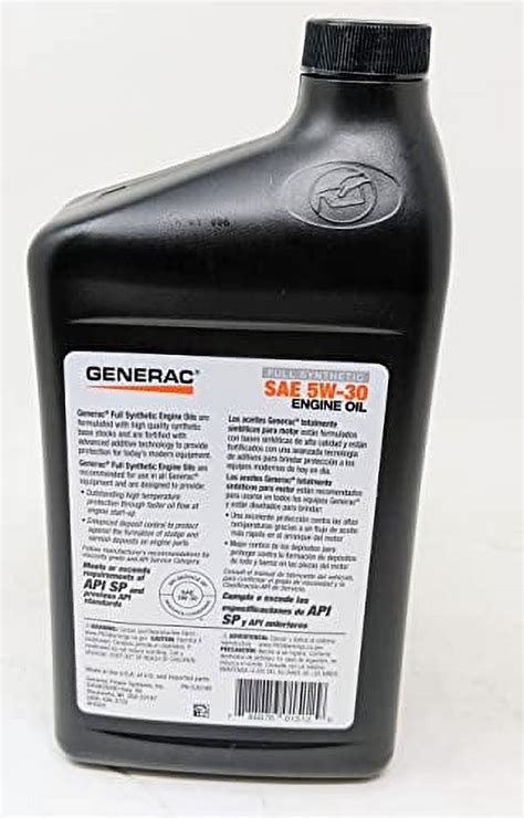 Generac Synthetic Oem Motor Oil 5w 30 Sn Quart Bottle Sludge Varnish