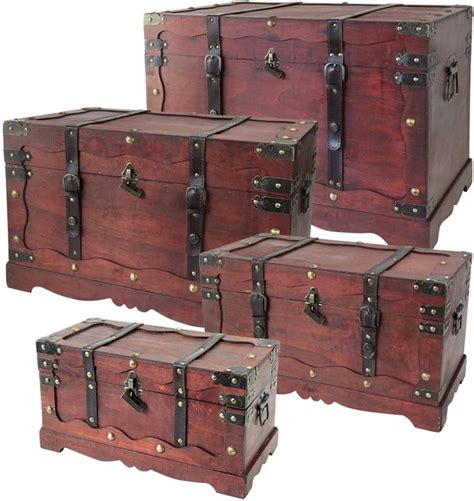 Hmf Schatztruhe Aus Holz Mit Schloss Er Set Versch Gr En