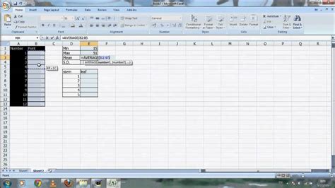 Stem And Leaf Chart In Ms Excel Youtube