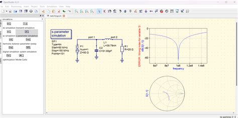 Qucs Studioで学ぶインピーダンスマッチング：port1のマッチング回路詳細ガイド Qucsstudioマスターへの道 初心者