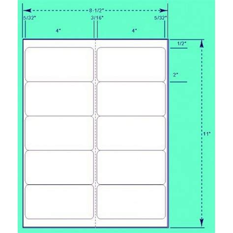 10 Labels Per Sheet Template