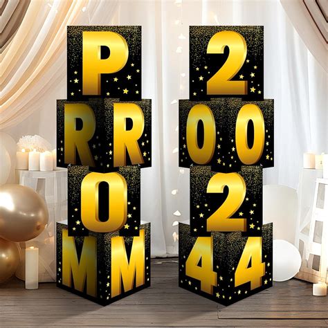 2024 Prom Graduation Decorations Boxes 2024 Prom Column Standup 2024 Prom Boxes Graduation