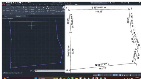 How To Plot The Lot With Bearing Distance In Autocad Youtube