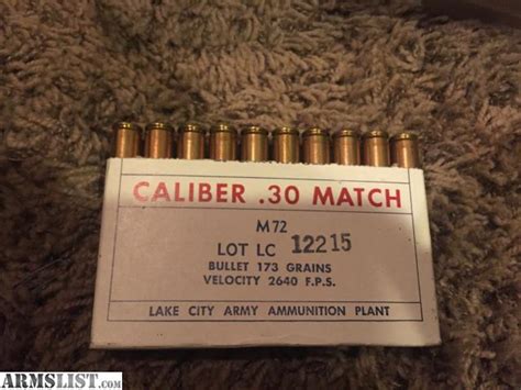 ARMSLIST For Sale 400 Lake City 30 06 Match Ammo