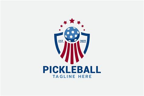 Pickleball Championship Logo With A Combination Of A Shield An Upward