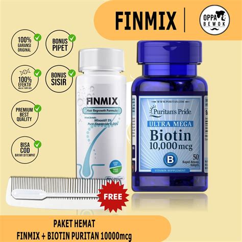 PAKET HEMAT MINOXIDIL BIOTIN 10 000 Mcg Lazada Indonesia