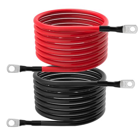 5 Awg Battery Cables 5 Gauge Power Inverter Cables With 38 Inch And 516 Inch Lugs Each End For