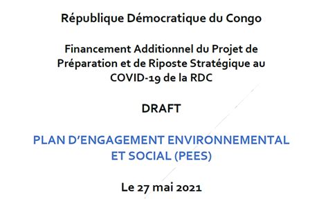 Plan Dengagement Environnemental Et Social Environnemental And Social