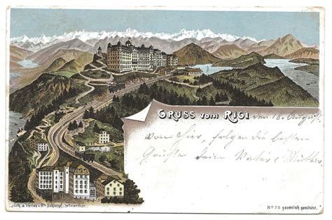 Gruss Vom Rigi Lu Schlumpf Litho No Rigi Kl Sterli Kaufen