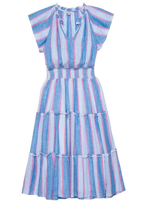 Rails Amellia Linen Mix Midi Dress Kona Stripe