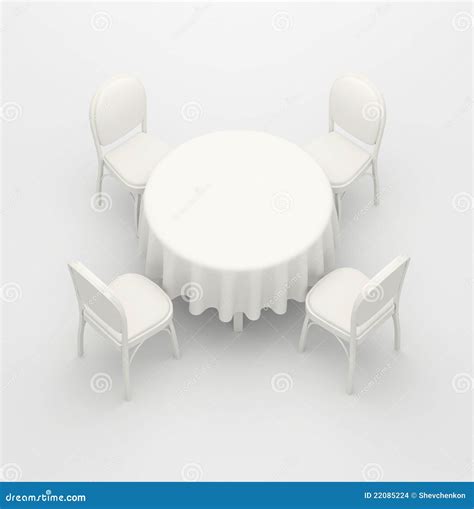 Empty White Round Table Stock Illustration Illustration Of Empty