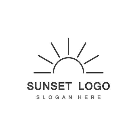 Vecteur De Logo Soleil Et Vague Vecteur Premium