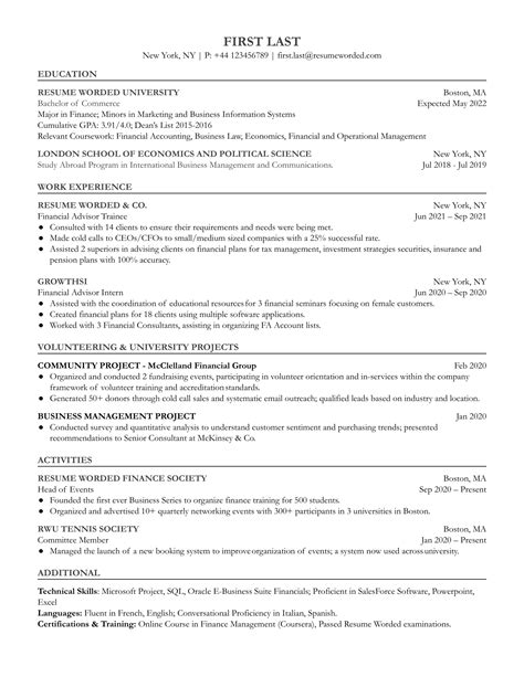 50 Finance Resume Examples For 2022 Resume Worded