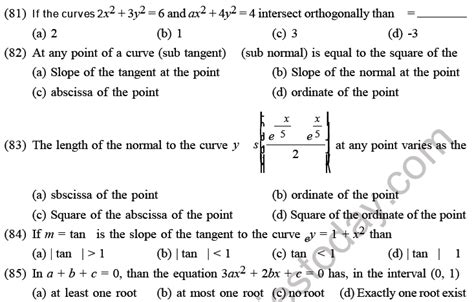 Jee Mathematics Application Of Derivatives Mcqs Set D Multiple Choice