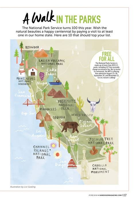 Map Of California National Parks And Monuments And Travel - Northern ...