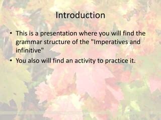 Imperatives And Infinitives For Giving Suggestions Ppt