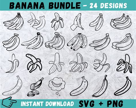 Banana Svg Banana Cricut Banana Silhouette Banana Logo Etsy