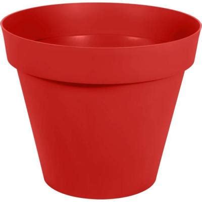 Pot de fleur rond Toscane Ø 80 x H 66 cm Rouge rubis Rouge Pots