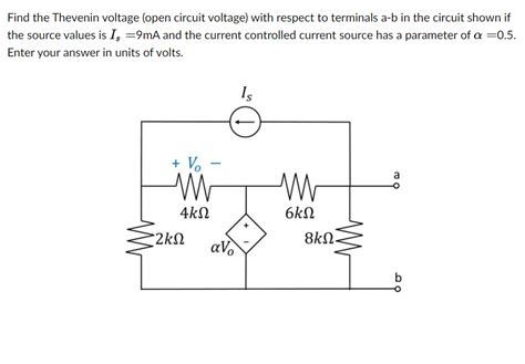 Solved Find The Thevenin Voltage Open Circuit Voltage With Chegg