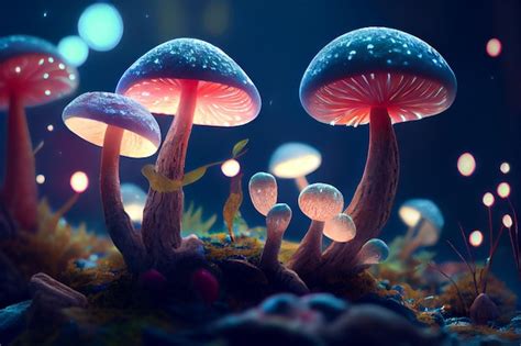 Bosque De Setas De Fantas A De Dibujos Animados Ia Generativa Foto