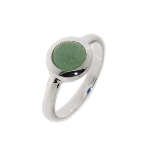 Bague Argent Aventurine Ronde Mm Ref