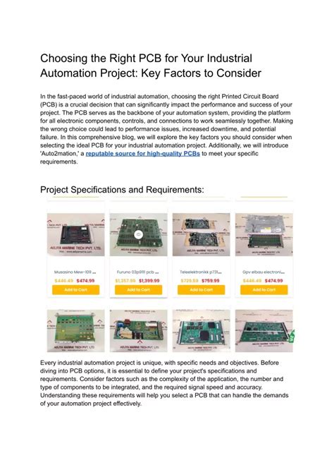 Ppt Choosing The Right Pcb For Your Industrial Automation Project