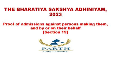 THE BHARATIYA SAKSHYA ADHINIYAM 2023 Section 19 YouTube