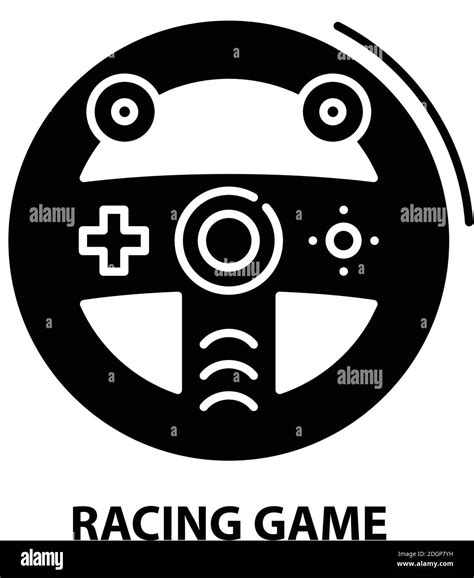 Racing Game Icon Black Vector Sign With Editable Strokes Concept Illustration Stock Vector