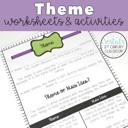 Finding the Theme Worksheet | Teach Starter - Worksheets Library