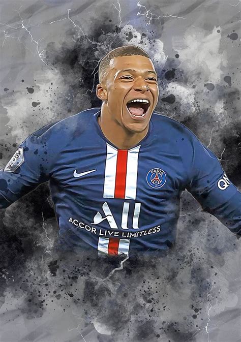 Poster Kylian Mbappé PSG Paris Saint German Geschikt om in te