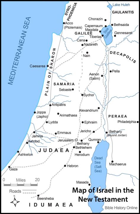 Map Of Israel In The Time Of Jesus Christ With Roads (Bible History ...