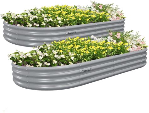 Amazon Tramull Pack X X Ft Galvanized Raised Garden Bed Kit