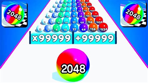 ☑️ Satisfying Mobile Game Ball Run 2048 Going Balls Merge Bullet Game Max Level Gameplay