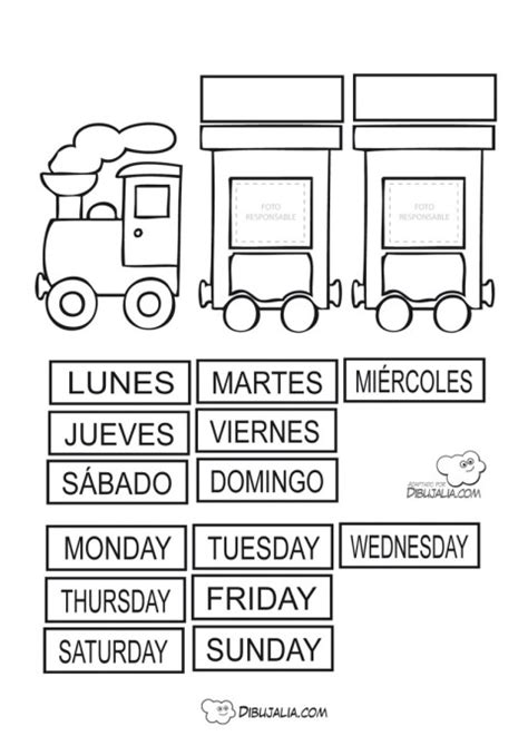 Tren De Los Dias Semana Para Infantil Dibujo Dibujalia