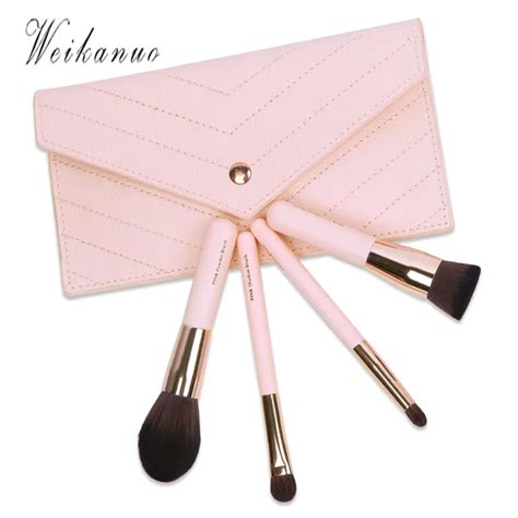 High Quality New Foundation Hot Brush Makeup Brush Set Case Kit in Sleek Pink Leather Bag ...