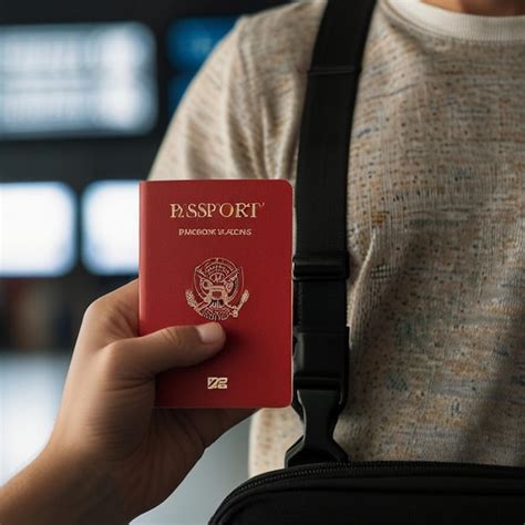 A Person Holding A Red Passport With The Word Passport On It Premium