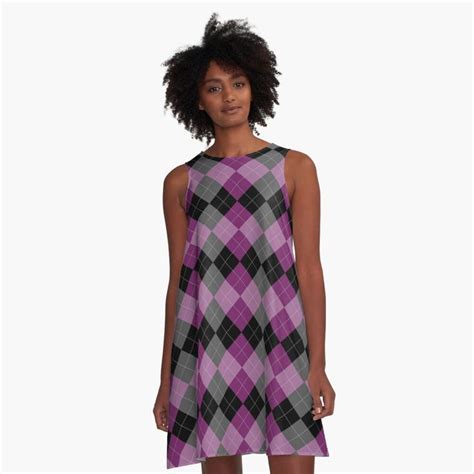 Purple Argyle Pattern A Line Dress By Karwilbedesigns A Line Dress