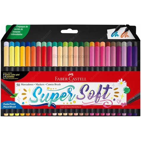 Marcadores Punta Pincel Faber Castell Supersoft Caja De Colores