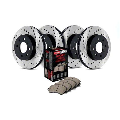 Stoptech Jeep Grand Cherokee Sport Axle Drilled Brake Rotor And Pad Kit