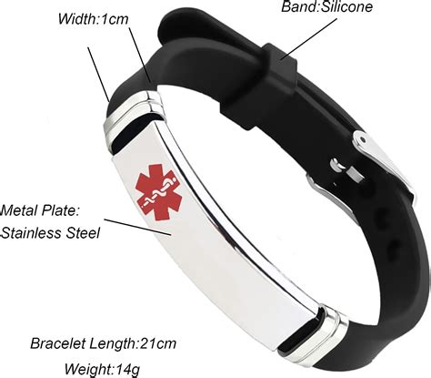 Medical Eds Identification Bracelets Medic Alert Id Disease Allergy