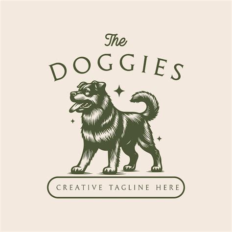 Premium Vector Dog Template Logo Illustration Drawing