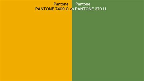 Pantone 7409 C Vs PANTONE 370 U Side By Side Comparison