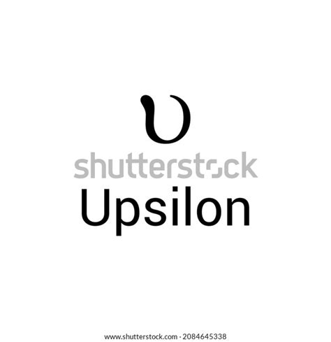 Black Upsilon Symbol Icon Name Greek Stock Vector Royalty Free